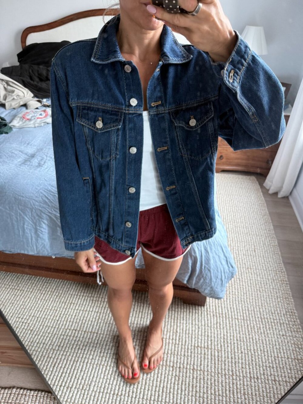 Quince Classic Denim Trucker Jacket Dark Wash Size Small
